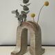 Original and sculptural vase in glazed ceramic, designed by Roberto Rigon