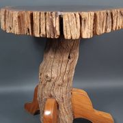 Tabouret ou bout de canapé brutaliste en teck 13 kg, 2 disponibles D344 /1/