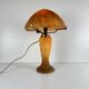 Orange speckled glass mushroom lamp, Massive, Belgium 1970.