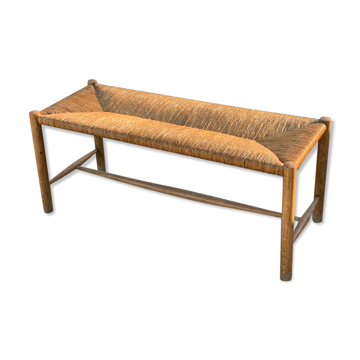 Wooden mulched bench, 3 seats, 50s