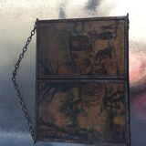 Triptych of barber and hairdresser mirror sign Charlet 42x15cm