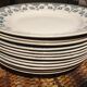 Set of 12 flat plates and 10 hollow plates in iron earth