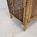 Italian bamboo and rattan credenza or bookcase, 1970s