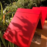 Shelf staircase Zig-Zag graphic design red serie LACK Ikea vintage 1980