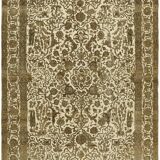 Handmade Turkish Unique 1980s 284 cm x 380 cm Beige Wool Carpet