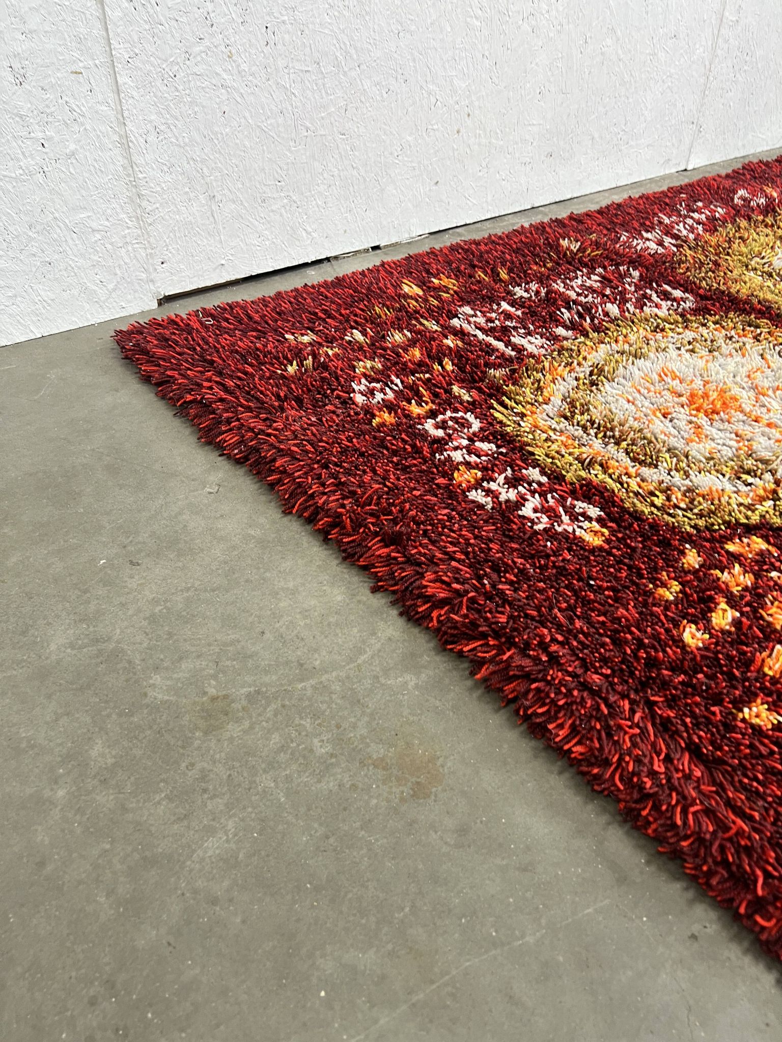 Scandinavian Vintage Wool Rug, Rya, Sweden 1960's