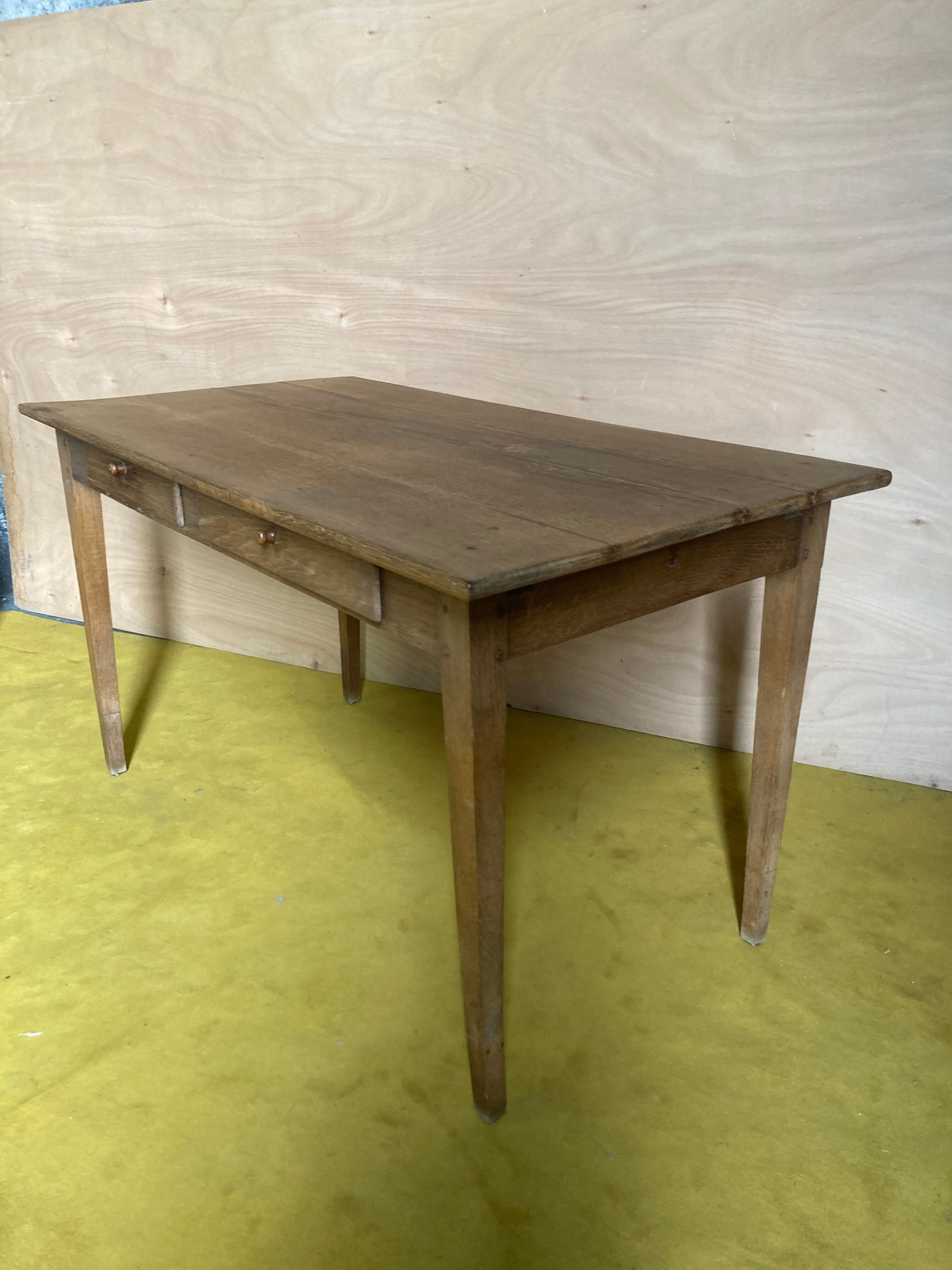 Real oak farmhouse table from the late 1800s.