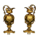 Paire de pichets en bronze doré néo-Renaissance