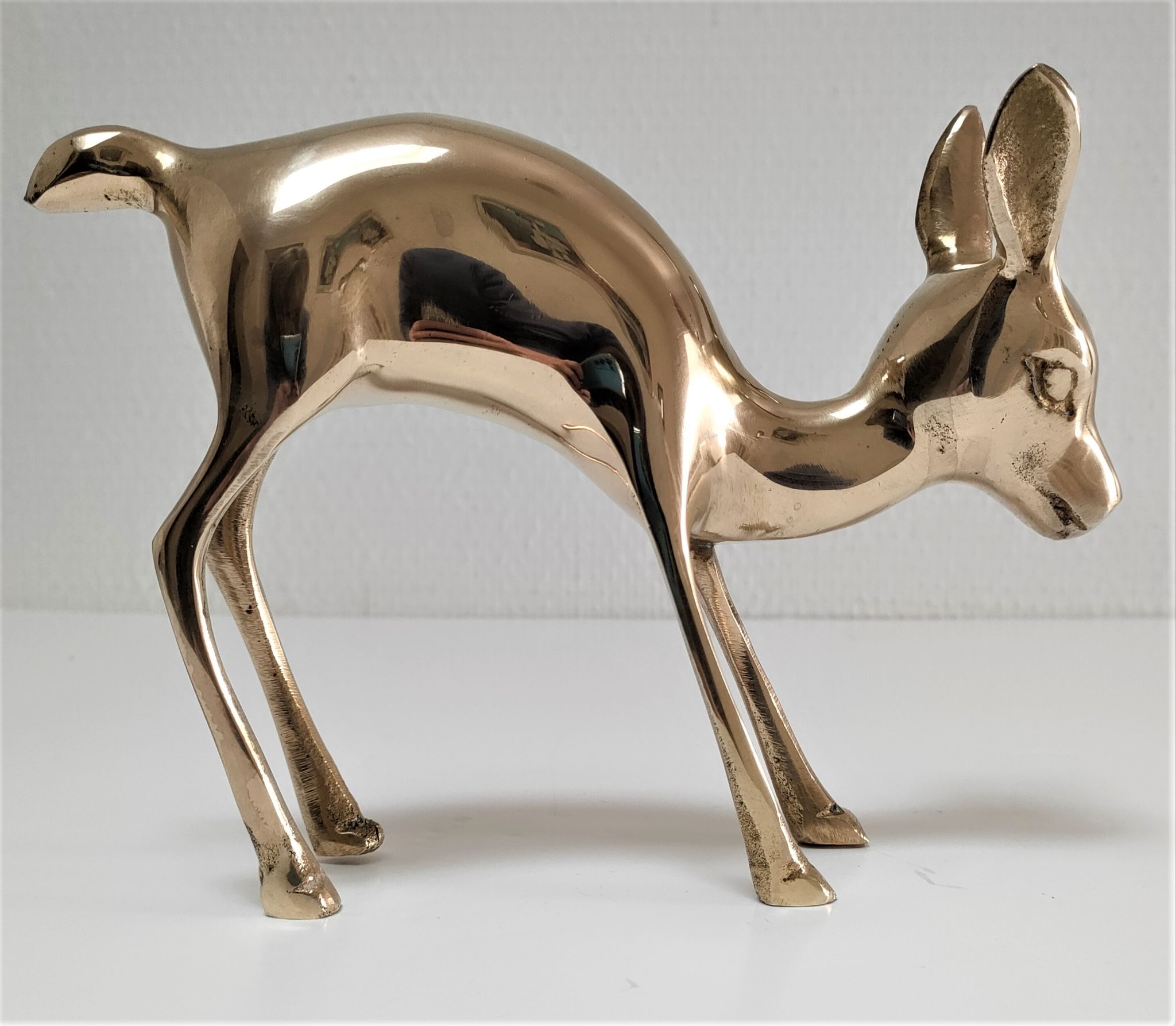 Biche en laiton massif années 80