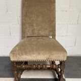 Chaise velours Louis XIV