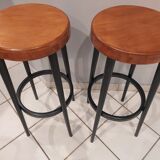 Suite de 4 tabourets de bar bistrot baumann vintage années 1960