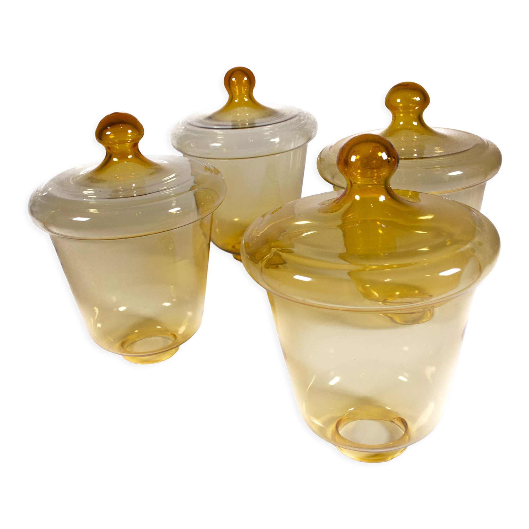 Set of 4 Art Deco globes