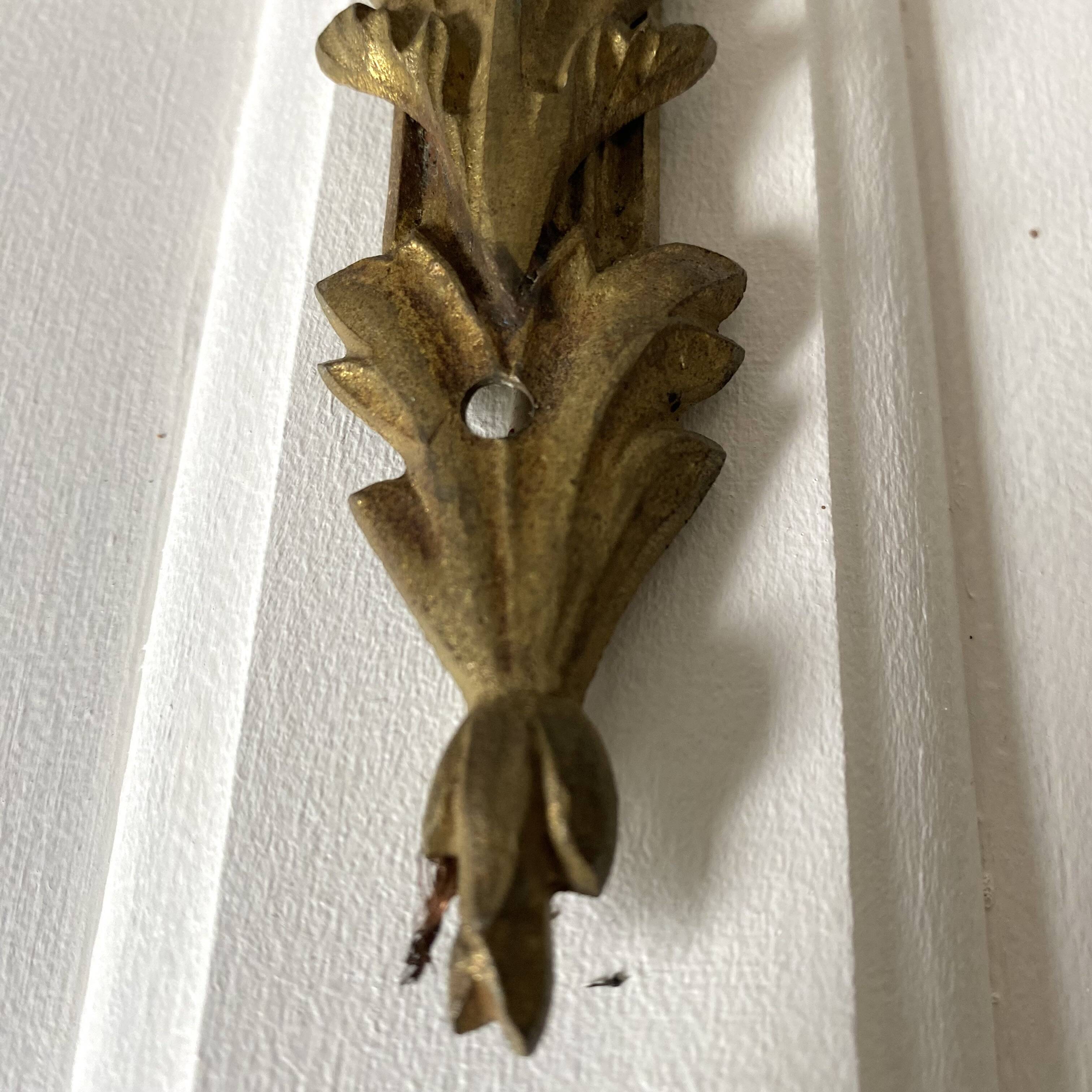 Antique bronze and glass tulip wall lamp