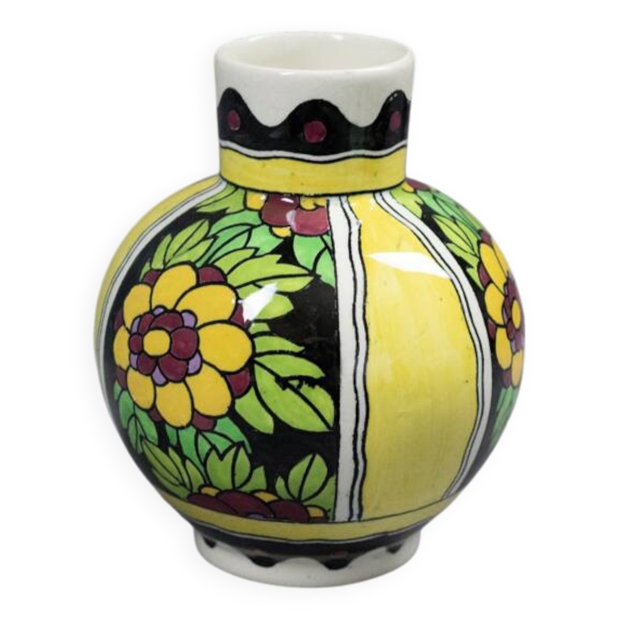 C. CATTEAU - Boch Keramis La Louvière - Art Deco Vase from the 1930s