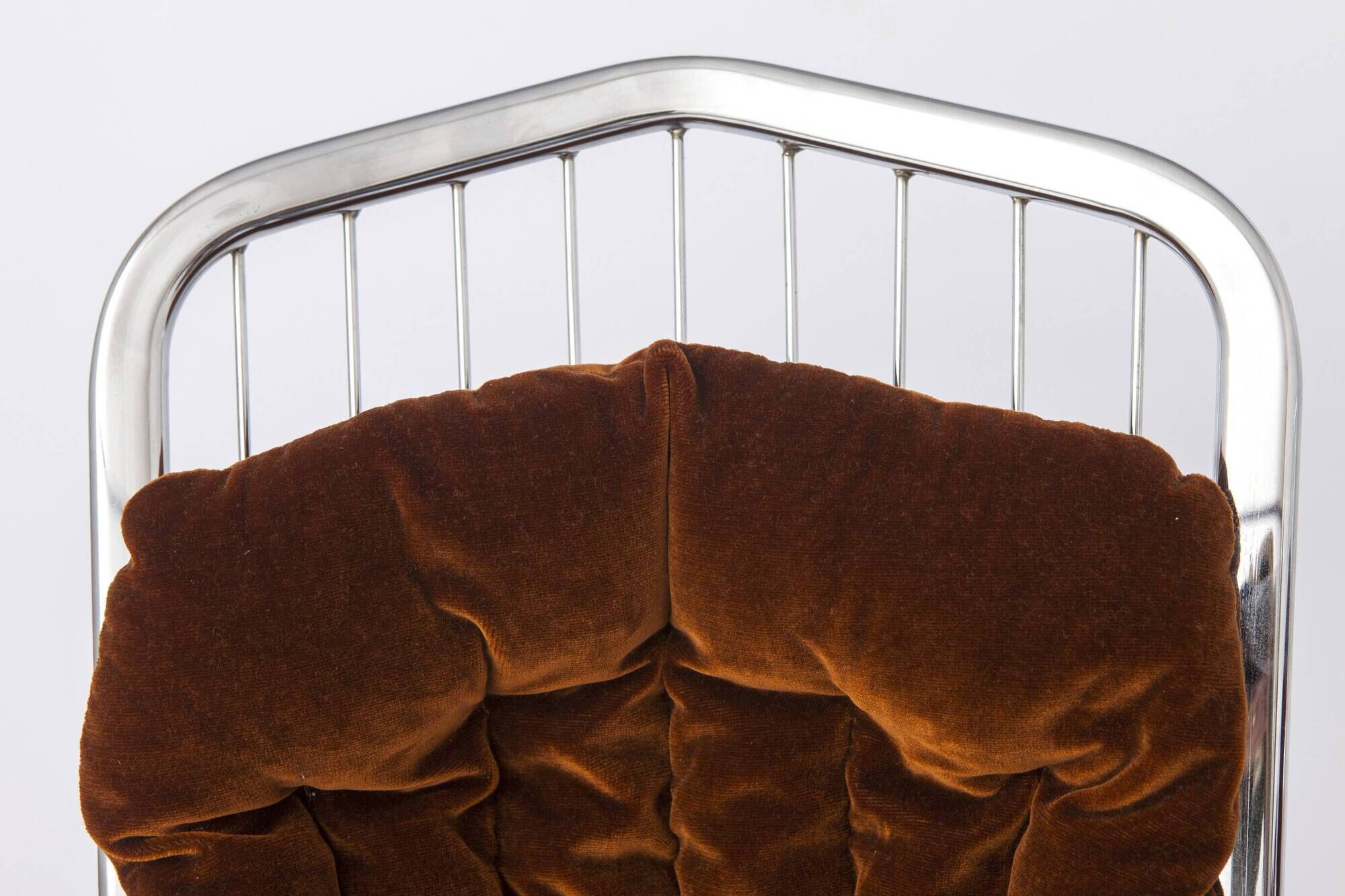 Set of 6 Italian Chrome Cantilever Dining Chairs, Gastone Rinaldi, 1970s