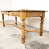 Antique pine and oak writing desk table