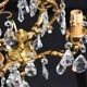 Chic chandelier with crystal tassels 4 lights gilded bronze H 69 cm vintage