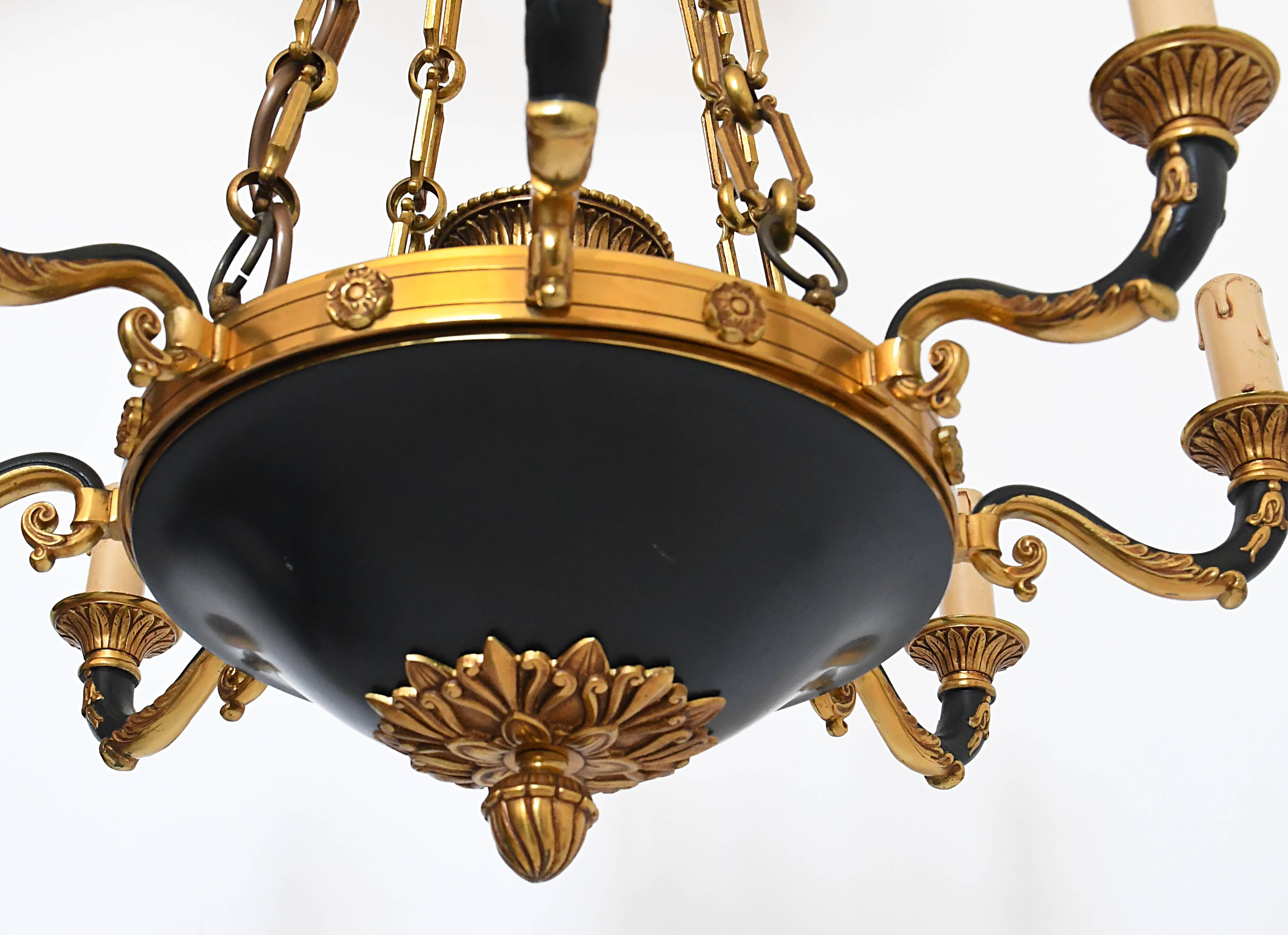 Empire style chandelier in bronze