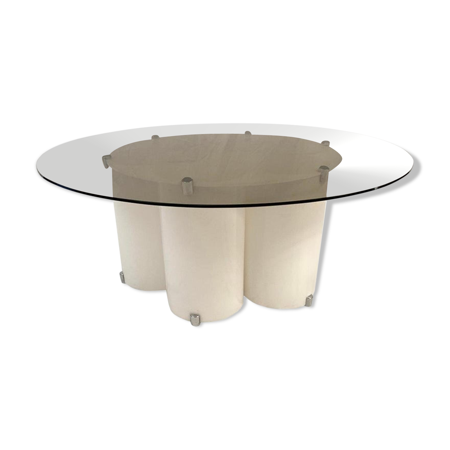 Space age lounge table in white Plexiglas