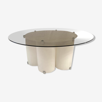 Space age lounge table in white Plexiglas