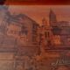 Strasbourg Alsace wooden serving tray signed
