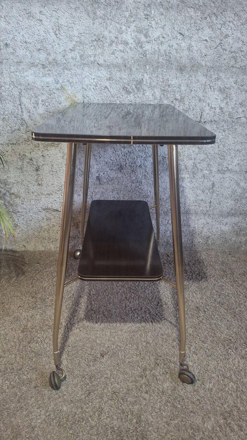 Desserte en laiton et formica annees 50/60