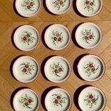 Lot de 12 assiettes anciennes Sarreguemines modèle Ermont