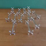 12 Christofle silver metal knife doors, pearl model