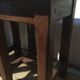 Low stools made of rustic oak