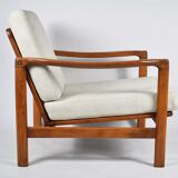 Fauteuil scandinave original Baczyk, années 1960, rénovation, teck.