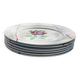6 flat plates "Dominique", Céranord Saint-Amand, Hand-painted decoration, 1950