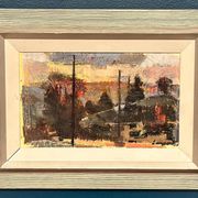 Original Swedish Oil On Panel – “Abstract Composition” By Erik Emanuelsson – Vintage & Framed – 36 × 49 Cm (14.2" × 19.3")