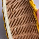 Scoubidou and rattan basket