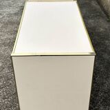 Cabinet and chest of drawers in ivory lacquer, inspired by Mahey and Vandel.