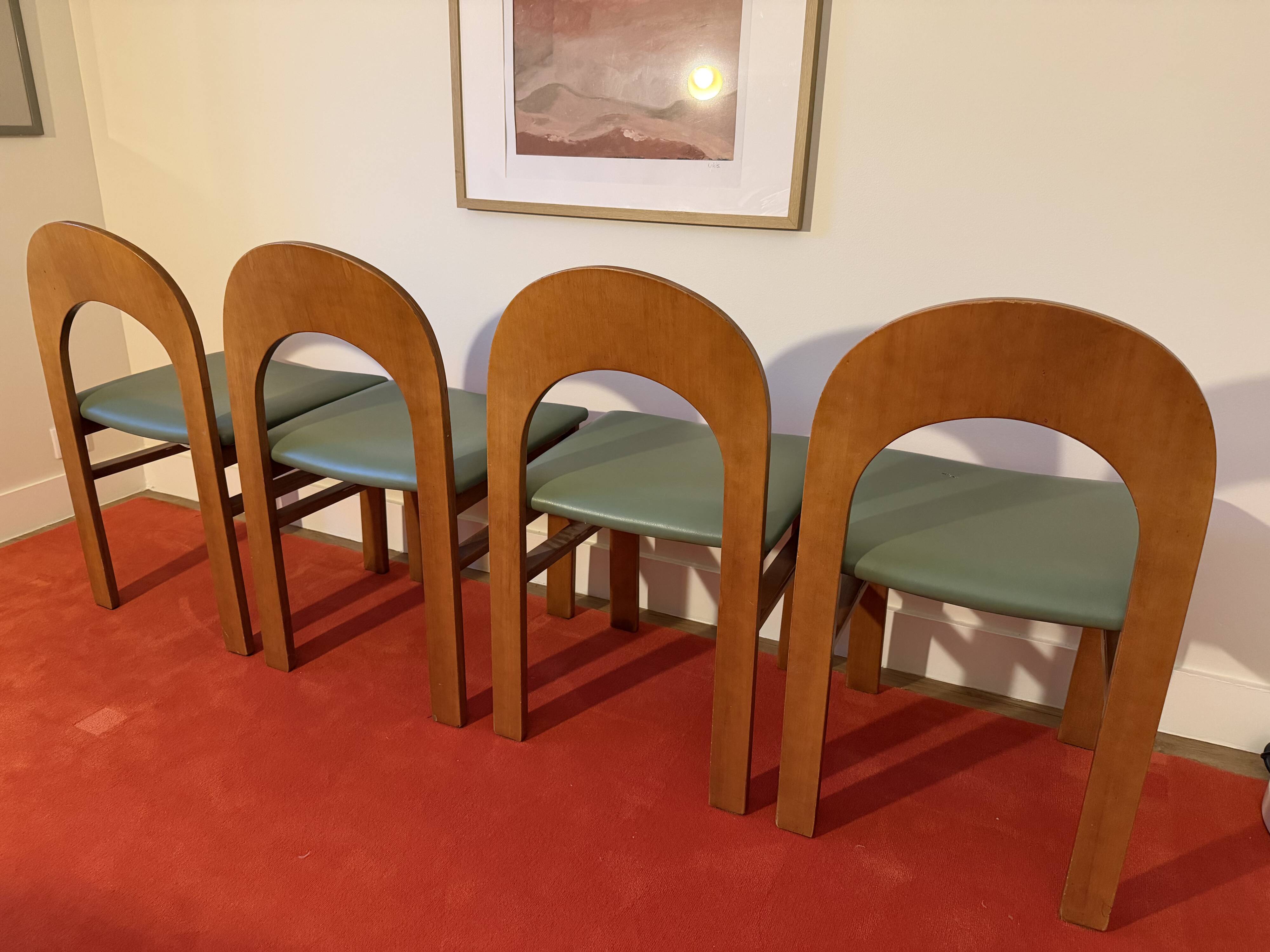 Set of 4 Arcadia dining chairs by Caraceni for Tagliabue.
