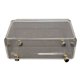 Plexiglas coffee table with wheels from the 70s/80s David Lange
