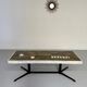 Old mosaic stone coffee table from the 70s with vintage metal legs