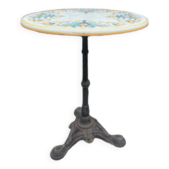 Table in enamelled lava stone and cast iron, italy