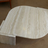 Table basse œil en travertin 1970