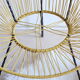 Pair of 60s tripod armchairs in metal and yellow scoubidou