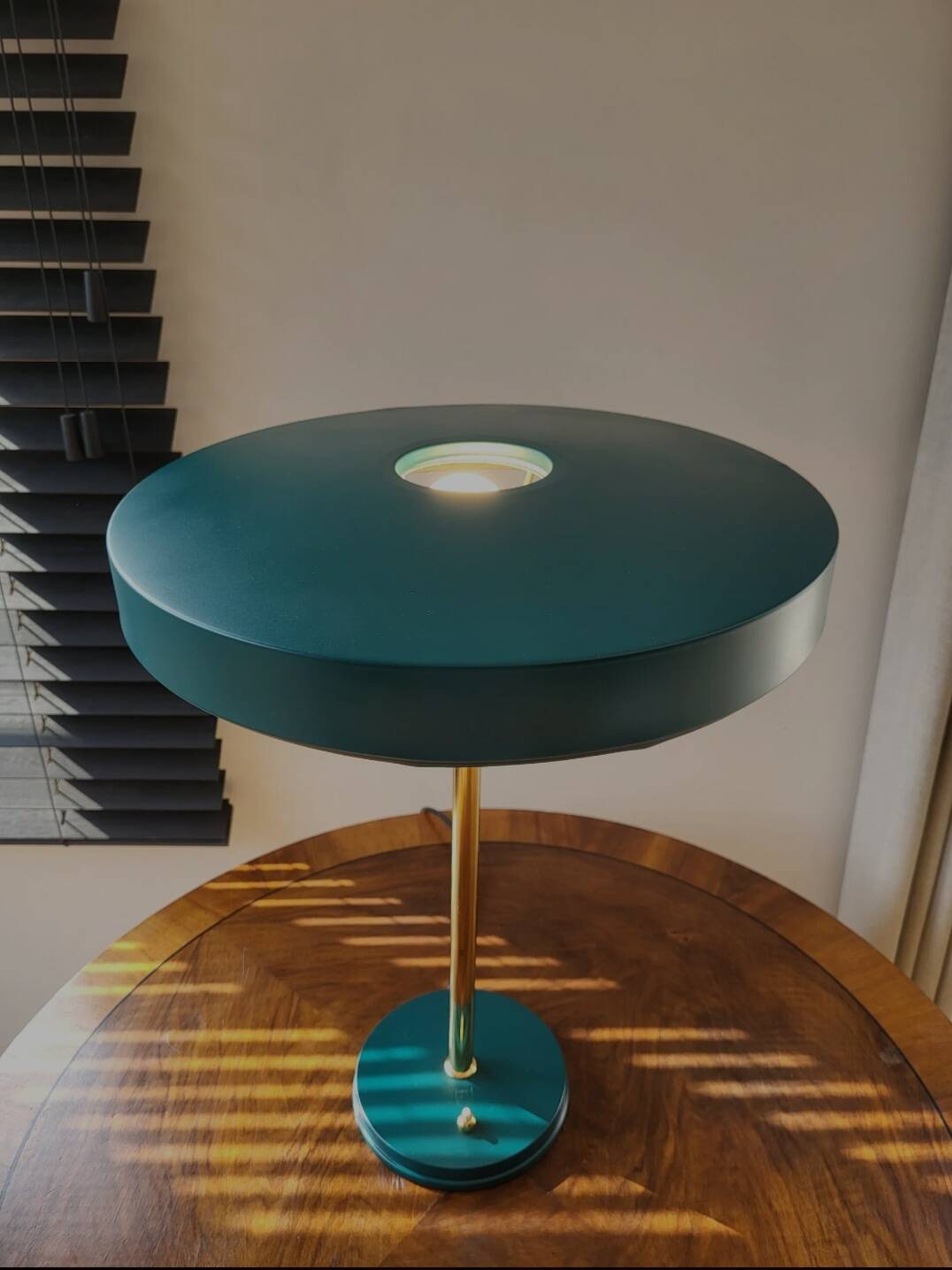 Vintage Philips Timor desk lamp, 1960s, green model.