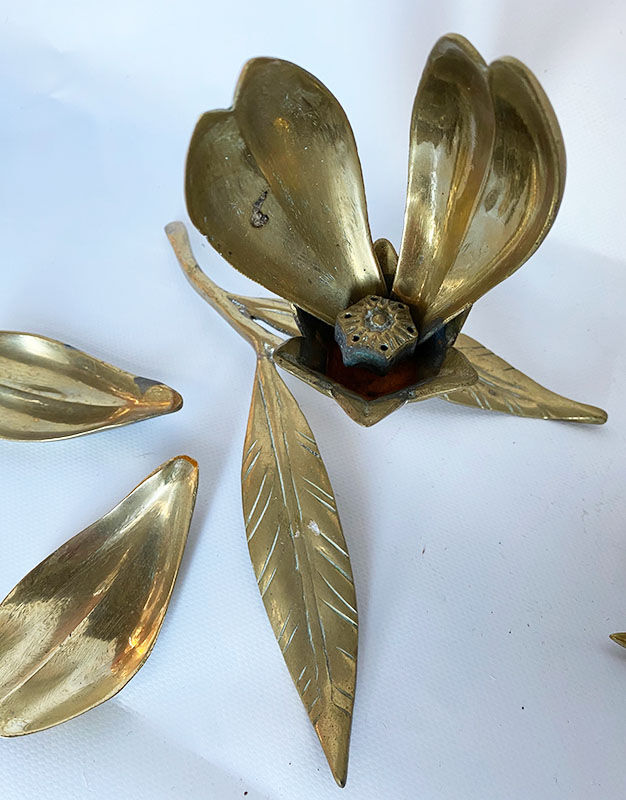 Lot de 2 fleurs laiton