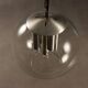 Vintage metal and glass pendant light, Italian design, 1960s.