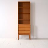 Oak bookcase with drawers