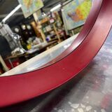 Vintage round red mirror 70´s