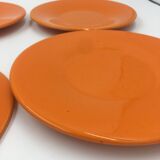 Set of 6 orange plates Franco Pozzi
