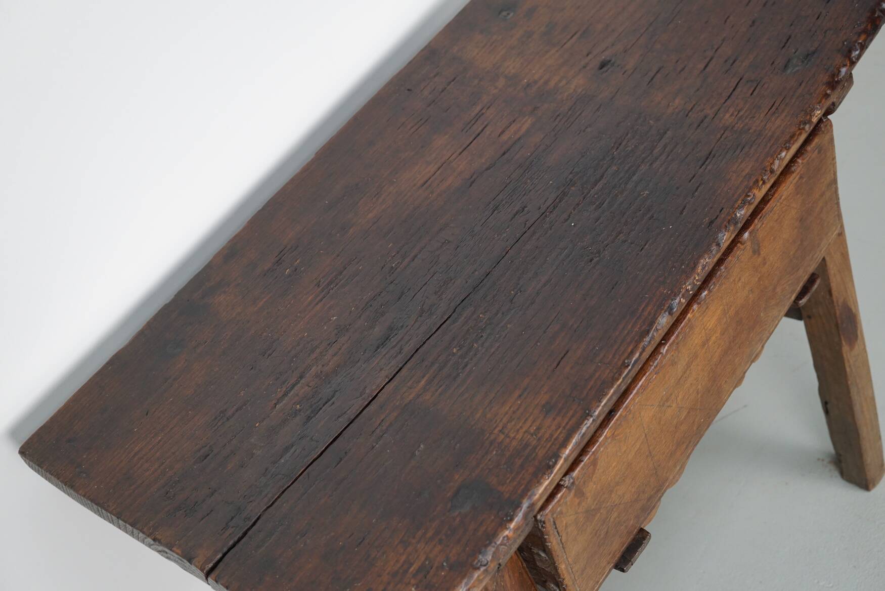 Antique Spanish Rustic Chestnut Side Table/Console, 18th Century