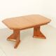Large extendable Danish dining table in solid pine, 1970s.