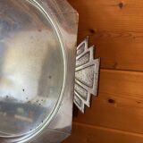Elegant Art Deco silver-plated metal serving tray, double hallmarked