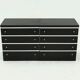 Pair Chest of Drawers in Ebonized Wood with Aluminium Accents 1980s